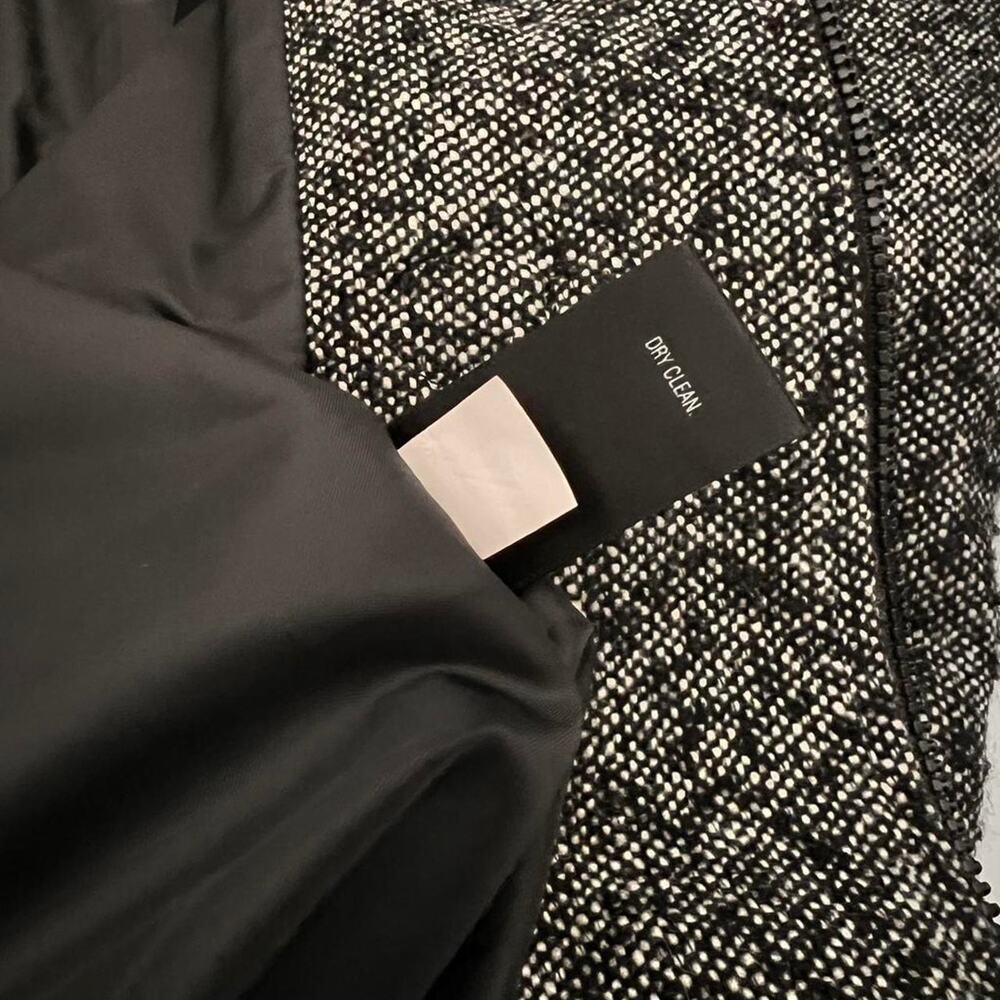 Black & White Tweed Toggle Coat Timeless Wool Blend Minimalist Vintage Women’s M - Picture 7 of 7